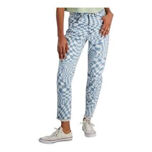 Tinseltown Checkered High Rise Mom Jeans Womens Size 3